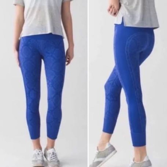 Lululemon Seamless Heathered Sapphire Blue Ebb to Street Pant Size 6 - Picture 3 of 4